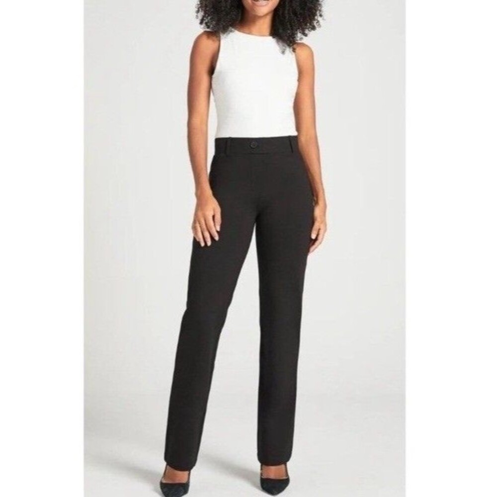 Betabrand XXL Pants Black Straight Ponte Kint Pull On Career Casual Women's EUC